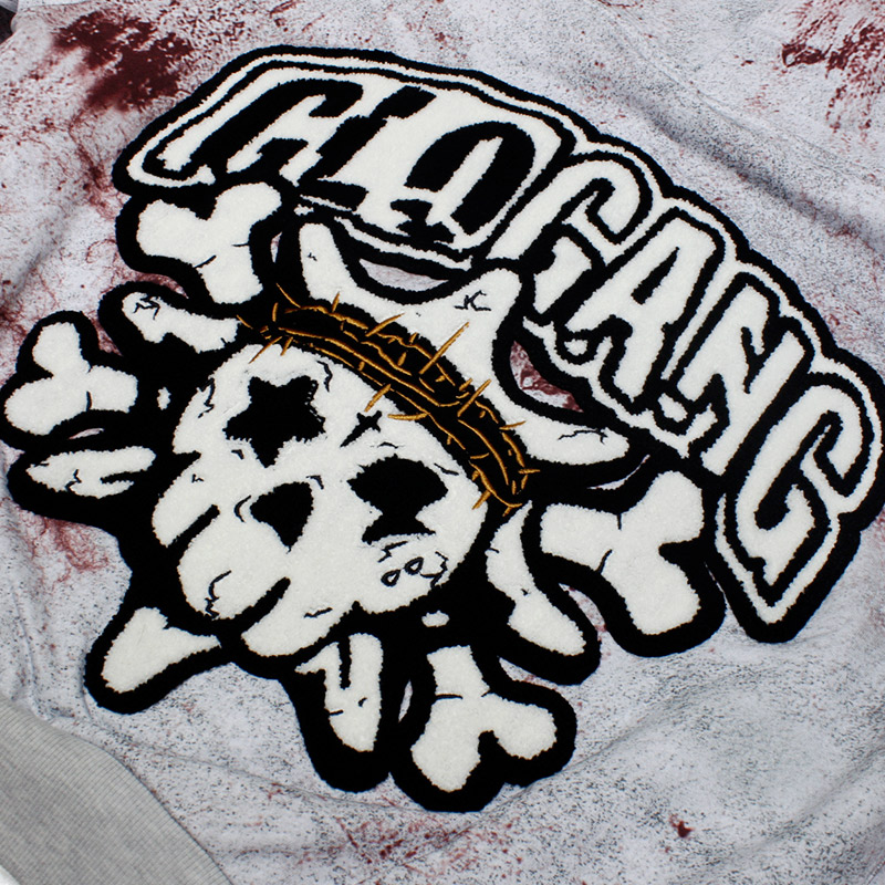 STAINING DAY FULL ZIP UP HOODIE -WHITE-