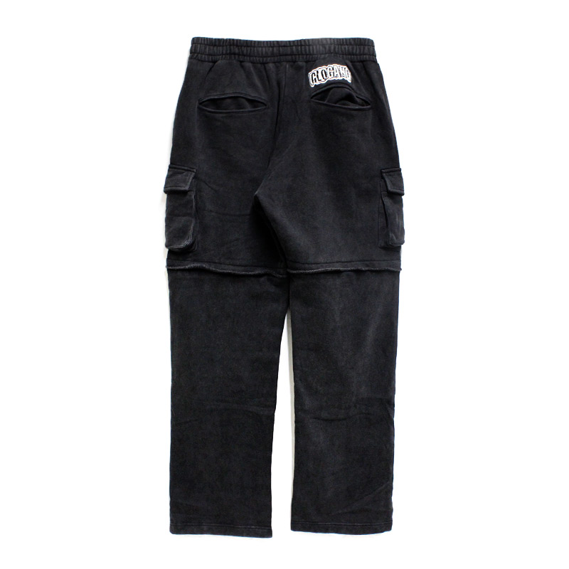 GLO GANG CARGO ZIP OFF SWEATPANTS -BLACK-