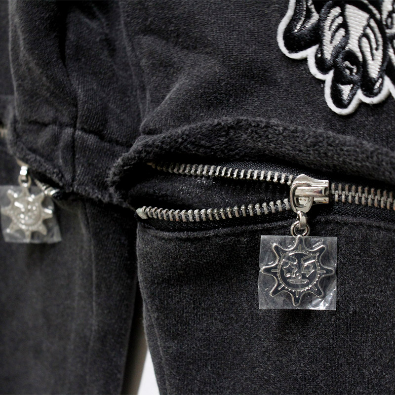 GLO GANG CARGO ZIP OFF SWEATPANTS -BLACK-