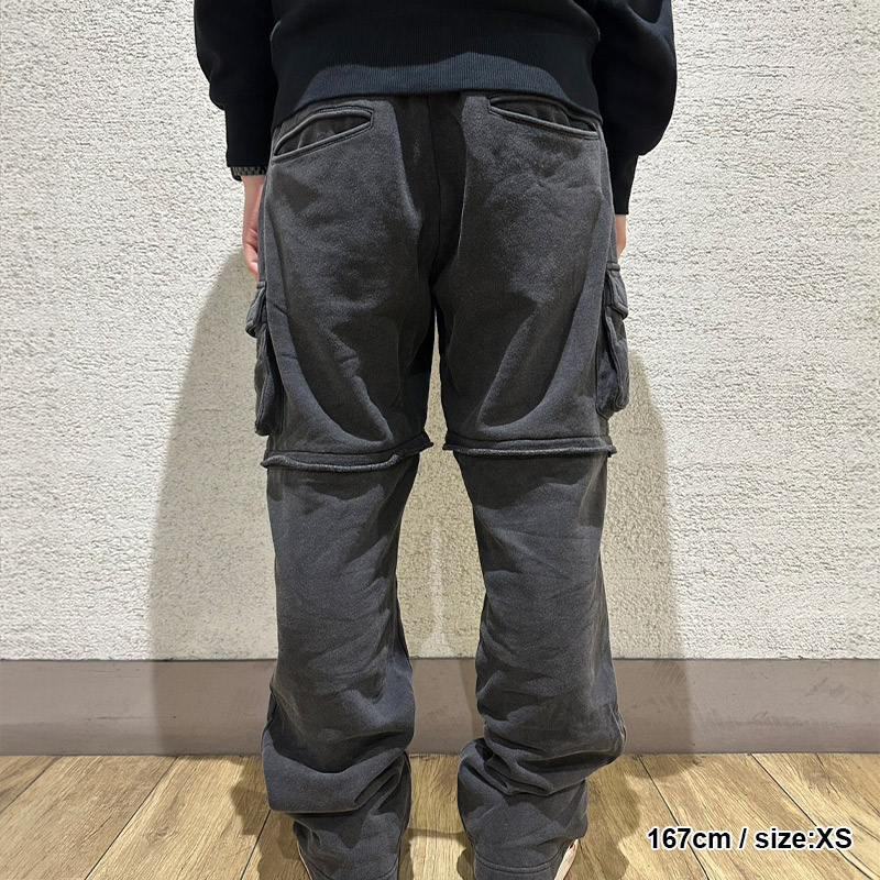 GLO GANG CARGO ZIP OFF SWEATPANTS -BLACK-