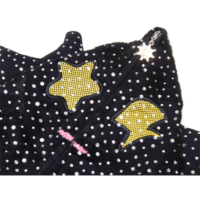 GLO GANG FULL ZIP UP HOODIE -BLACK-