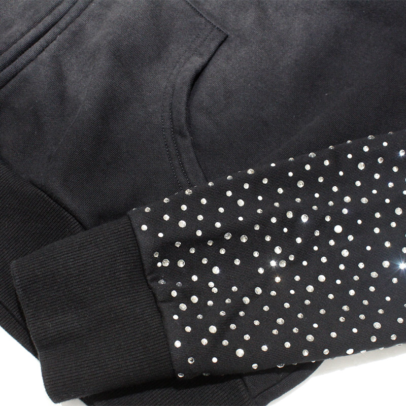 GLO GANG FULL ZIP UP HOODIE -BLACK-