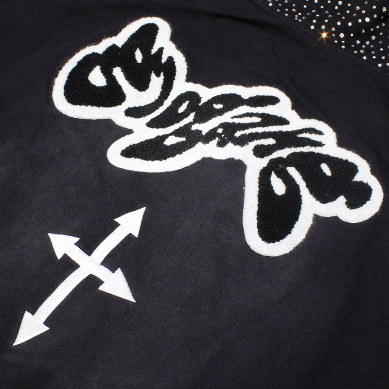 GLO GANG FULL ZIP UP HOODIE -BLACK-