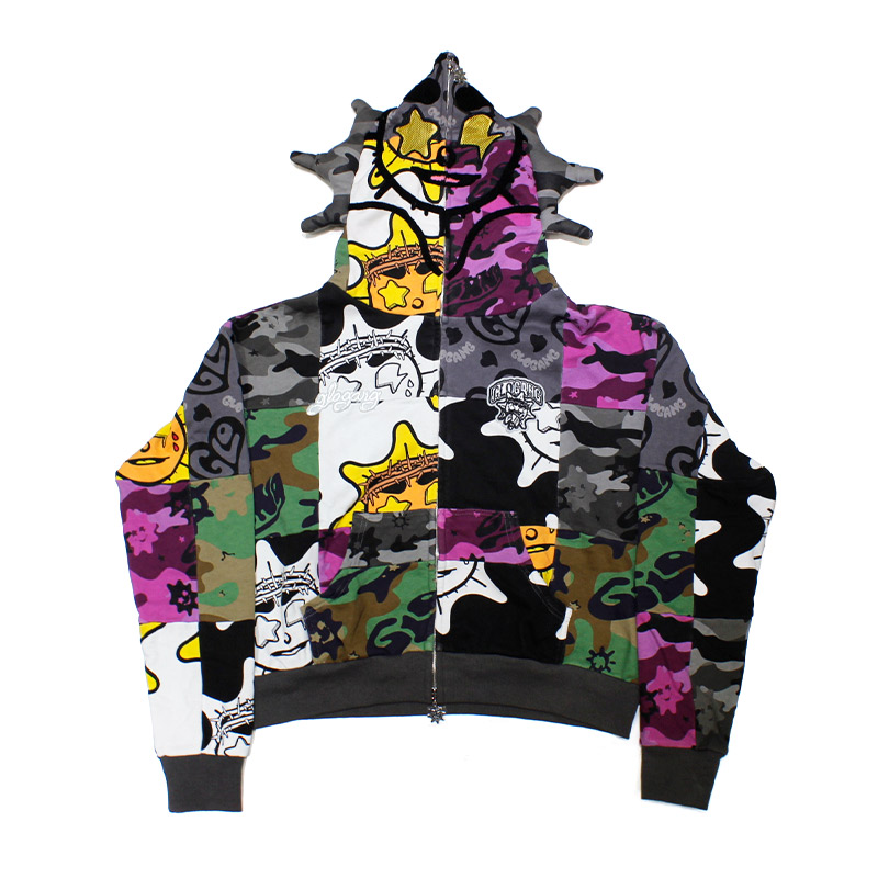 GLO MAN FULL ZIP PATCHWORK -MULTI-
