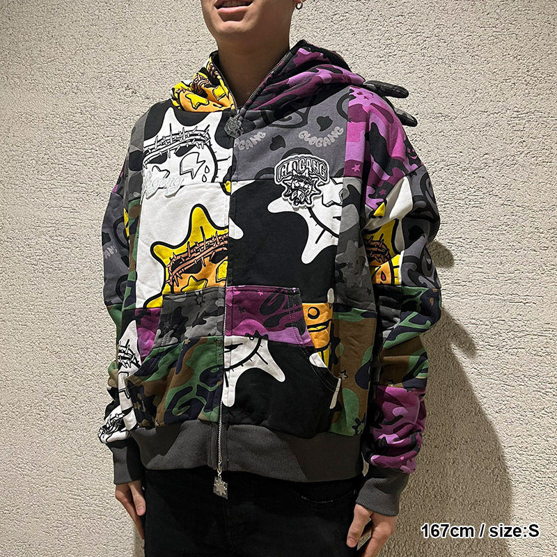 GLO MAN FULL ZIP PATCHWORK -MULTI-