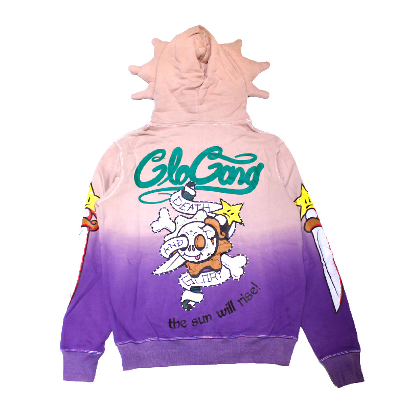 DEATH AND GLORY FULL ZIP HOODIE -PURPLE-