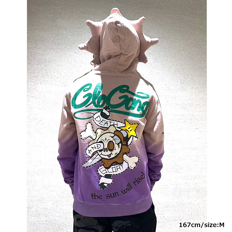 DEATH AND GLORY FULL ZIP HOODIE -PURPLE-