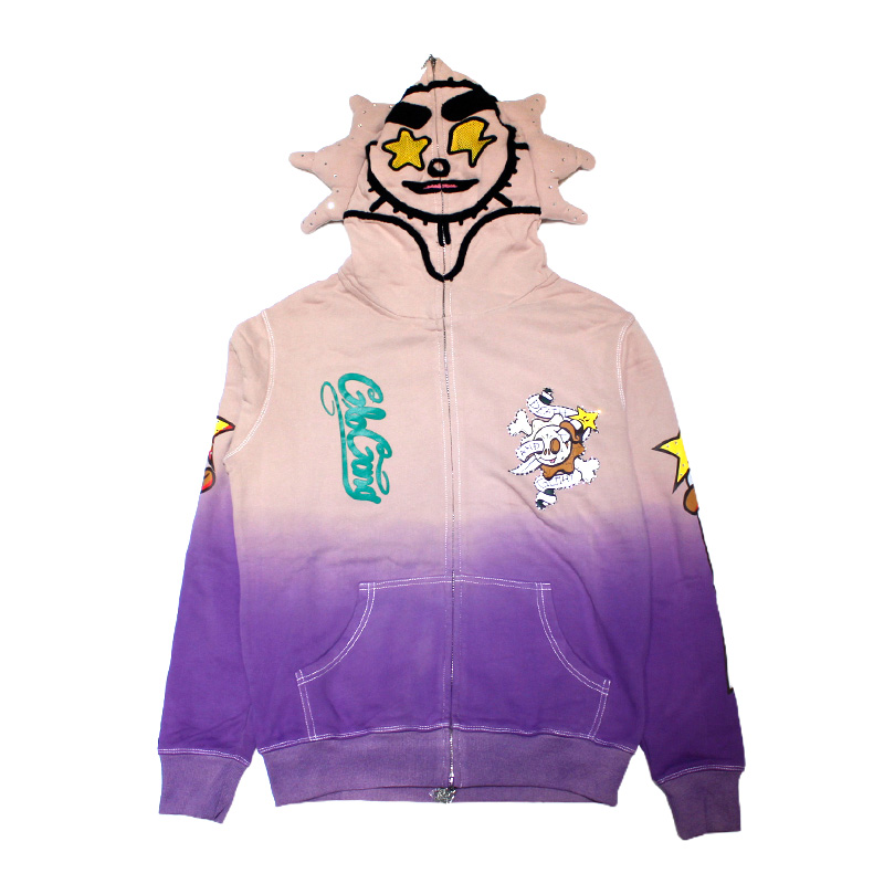 DEATH AND GLORY FULL ZIP HOODIE -PURPLE-