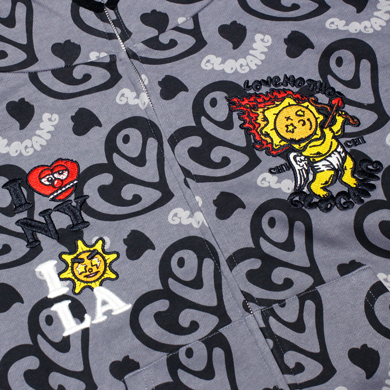 GLO GANG(グローギャング)/ I HEART GLO FULL ZIP HOODIE -3.COLOR-