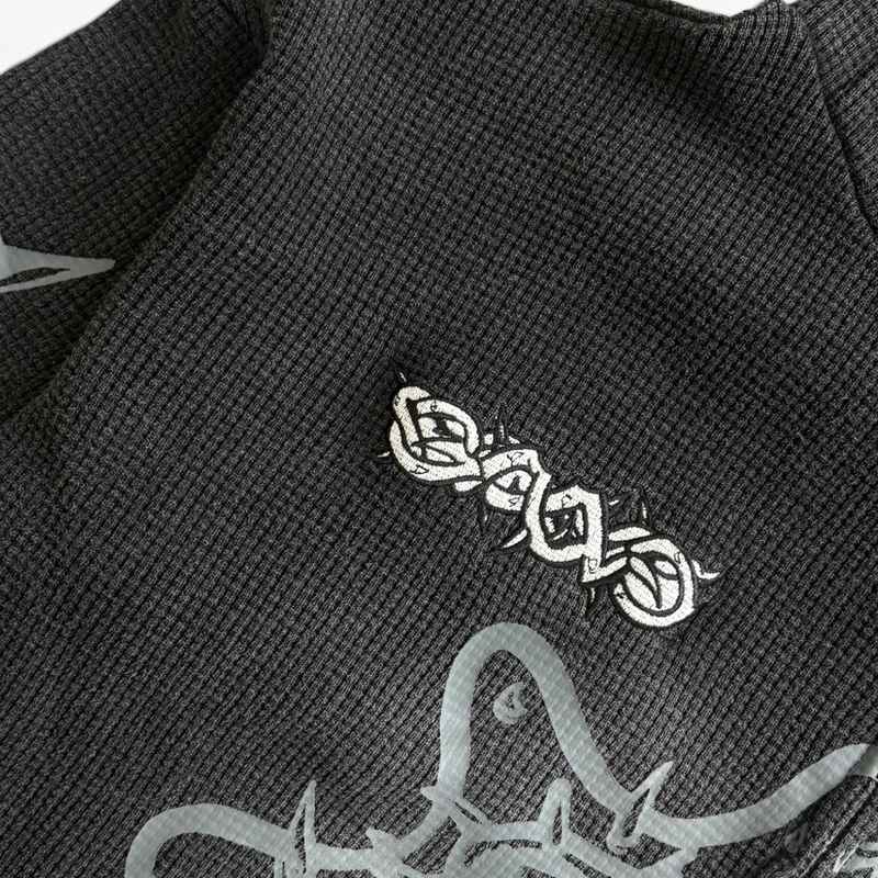 GLO GANG(グローギャング)/ GLORY THORN FULL ZIP HOODIE -BLACK-