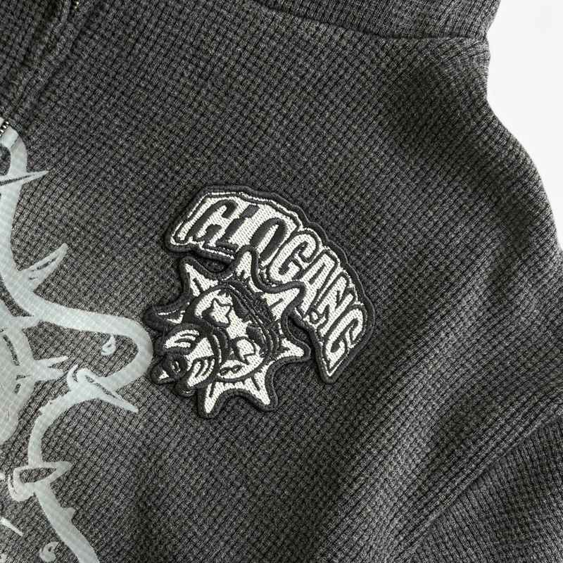 GLO GANG(グローギャング)/ GLORY THORN FULL ZIP HOODIE -BLACK-