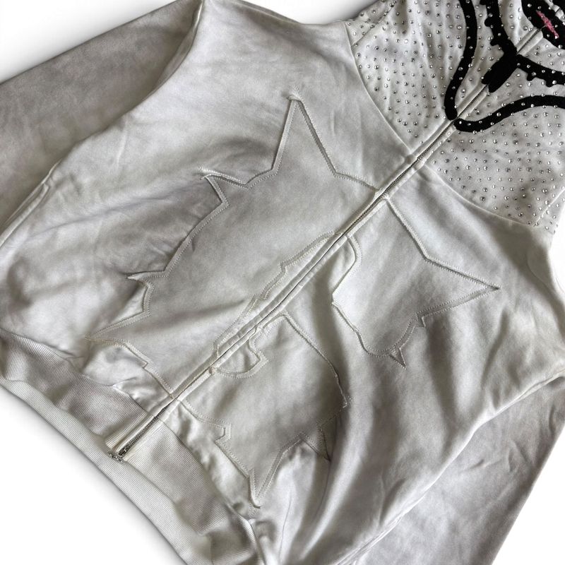 GLO MAN RHINESTONE HOODIE -CHARCOL-