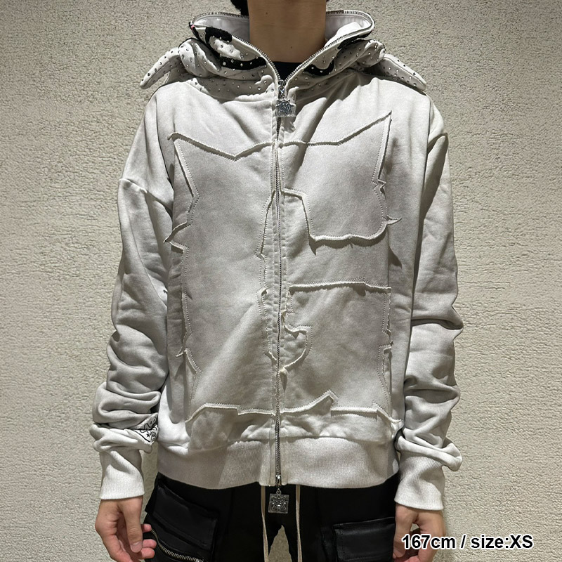 GLO MAN RHINESTONE HOODIE -CHARCOL-