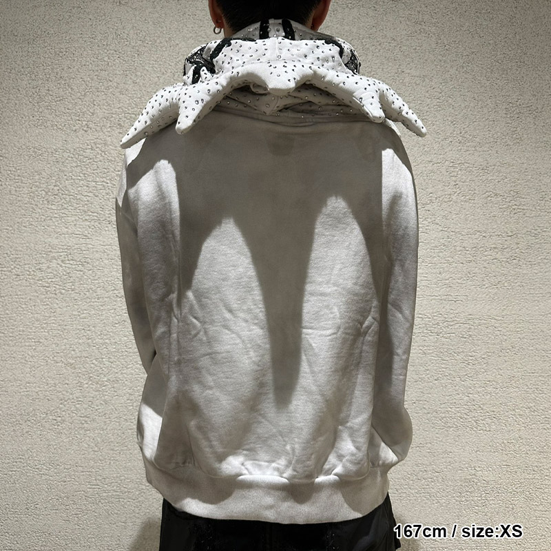 GLO MAN RHINESTONE HOODIE -CHARCOL-