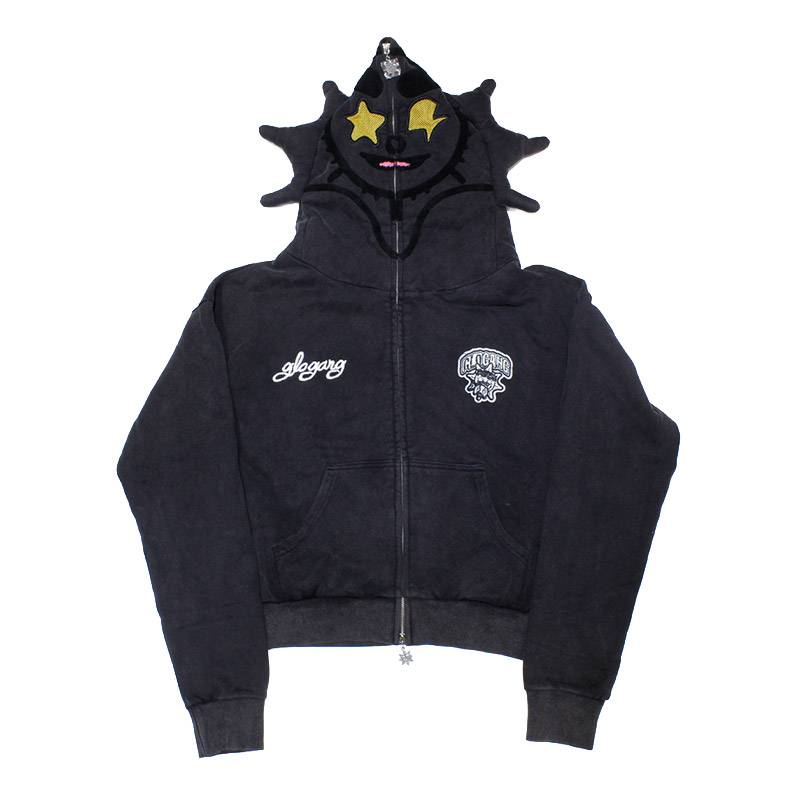 GLO GANG FULL ZIP HOODIE -BLACK-