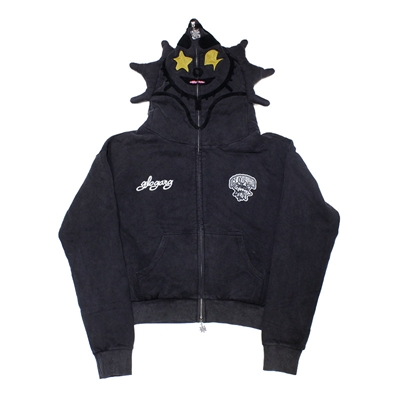 GLO GANG FULL ZIP HOODIE -BLACK-
