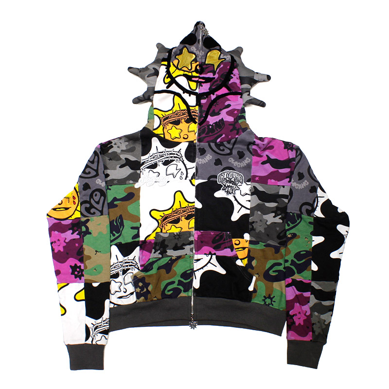 GLO PATCHWORK HOODIE -MULTI-