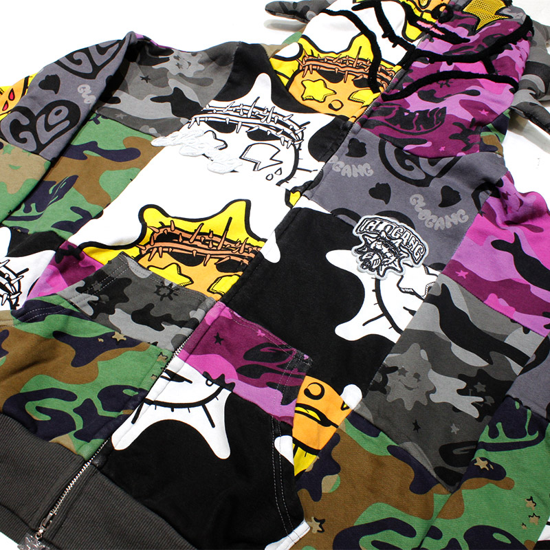 GLO PATCHWORK HOODIE -MULTI-