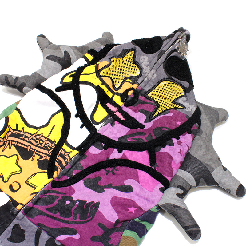 GLO PATCHWORK HOODIE -MULTI-