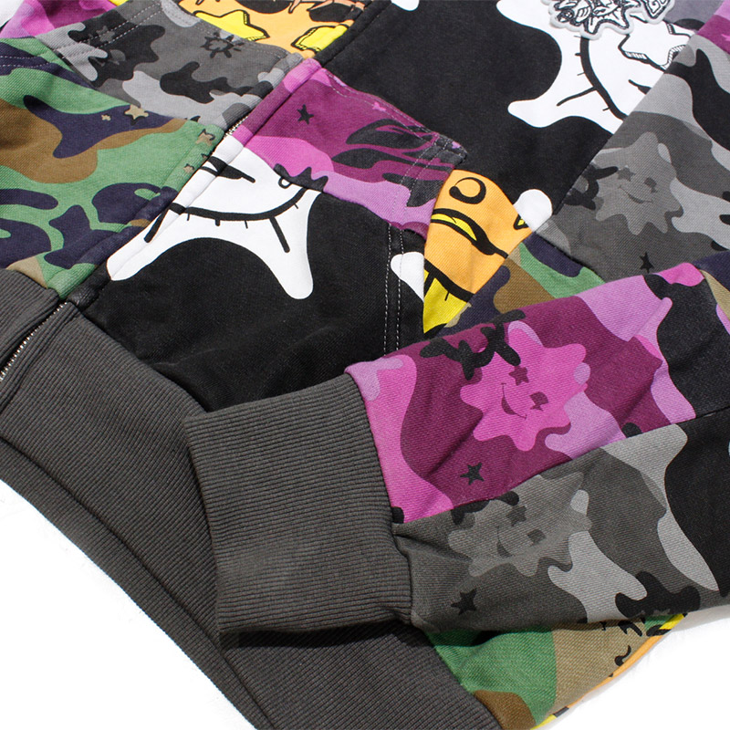 GLO PATCHWORK HOODIE -MULTI-