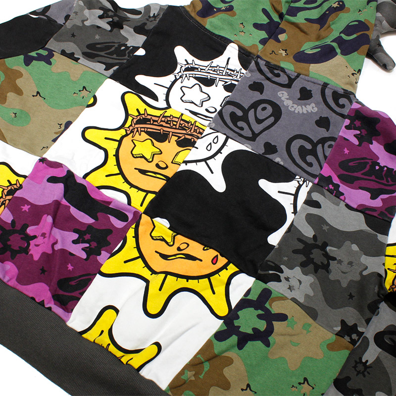 GLO PATCHWORK HOODIE -MULTI-