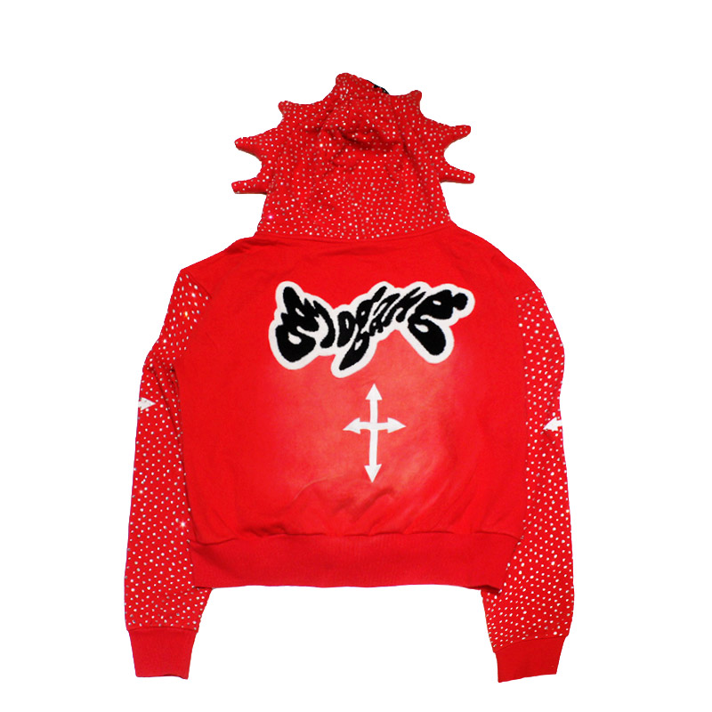 GLO MAN FULL ZIP PEAEL RHINESTONE -2.COLOR-