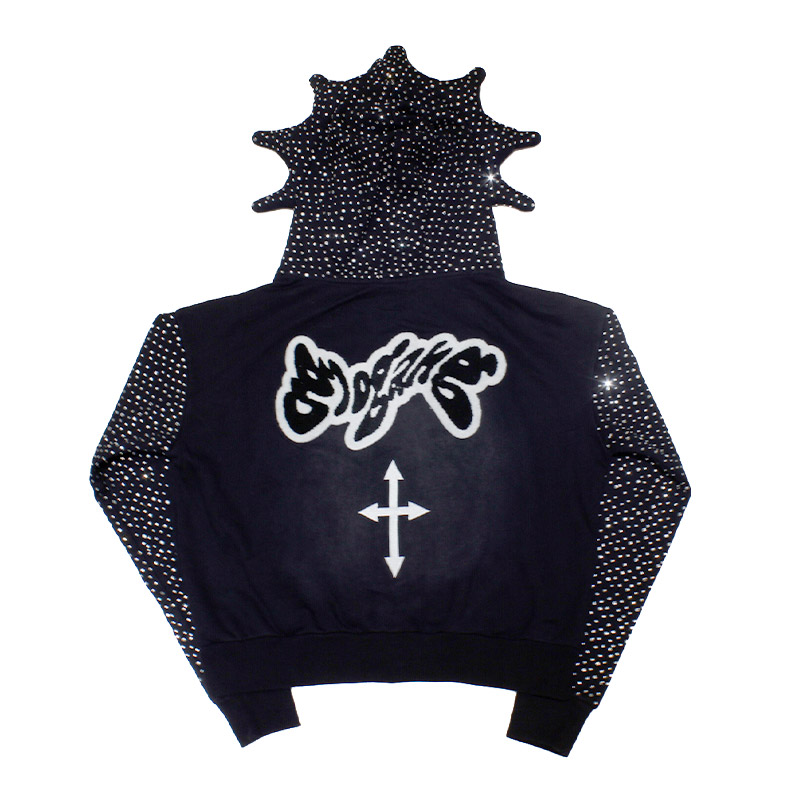 GLO MAN FULL ZIP PEAEL RHINESTONE -2.COLOR-