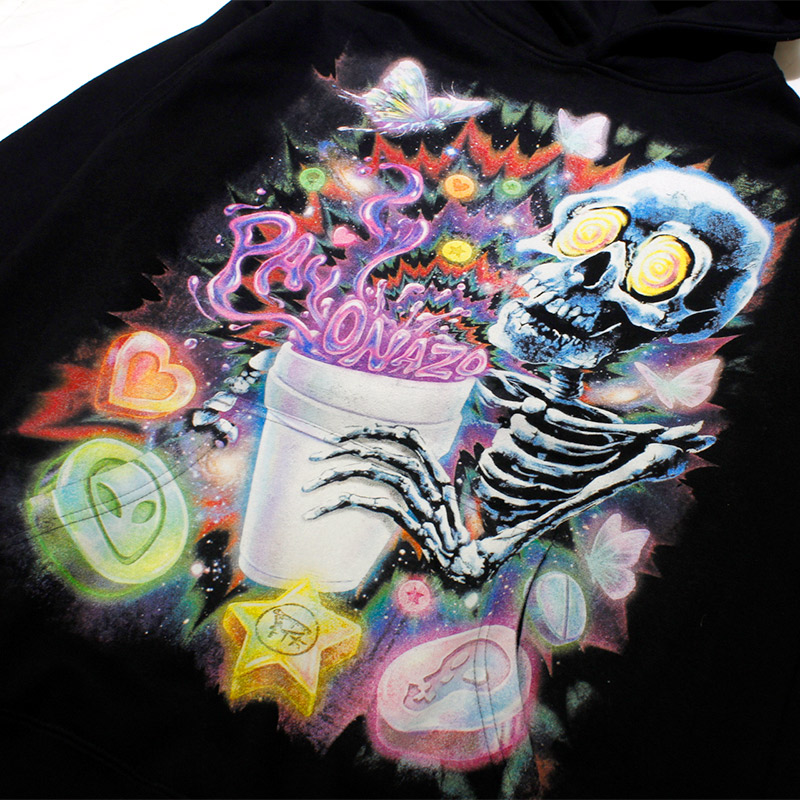 MUDDY SKULL HOODIE -BLACK-