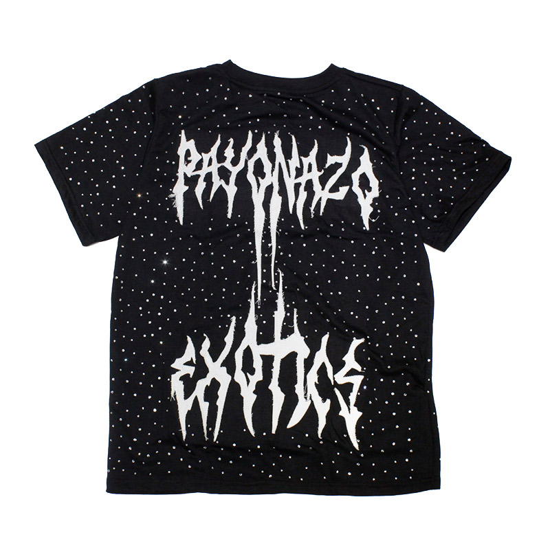 RHINESTONE TEE -BLACK-