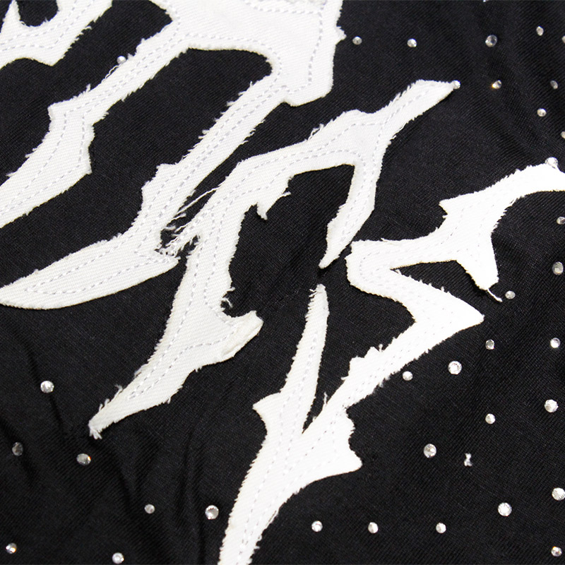 RHINESTONE TEE -BLACK-