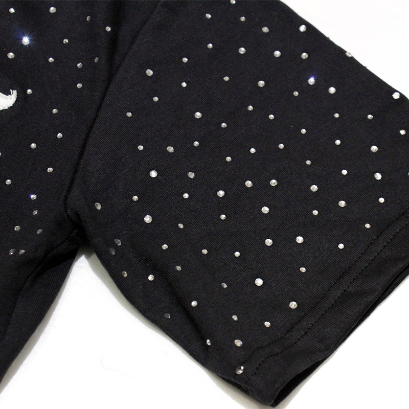 RHINESTONE TEE -BLACK-