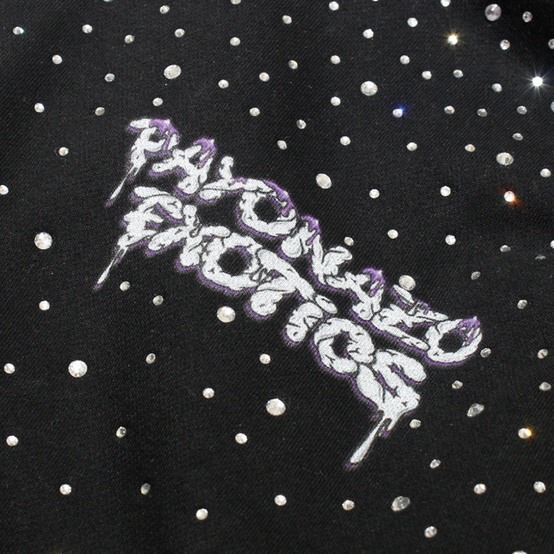 RHINESTONE CROWN HOODIE -BLACK-