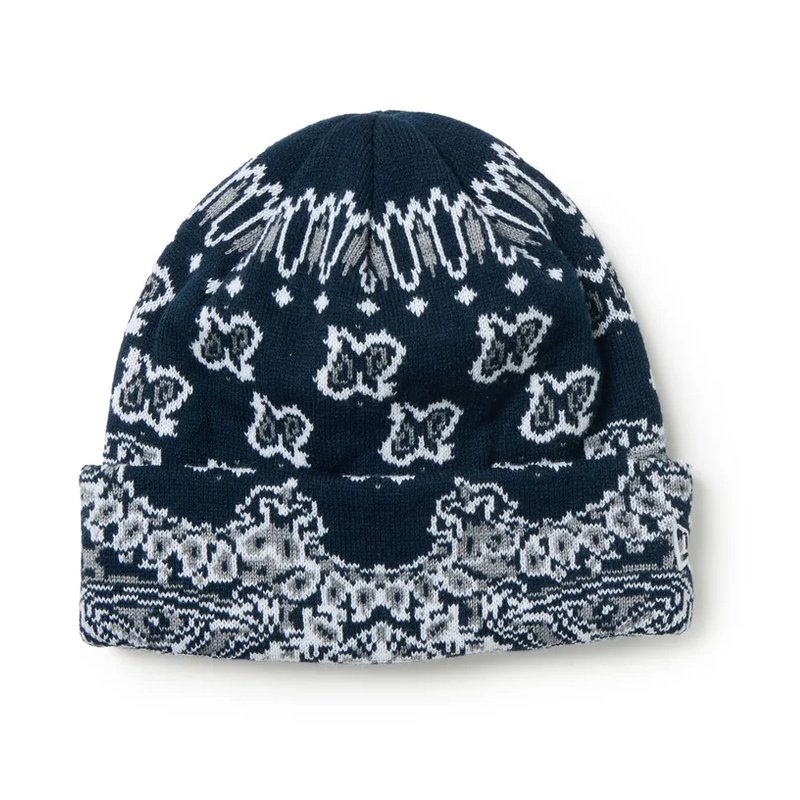 BASIC CUFF KNIT PSLY PATTERN NVY -NAVY-