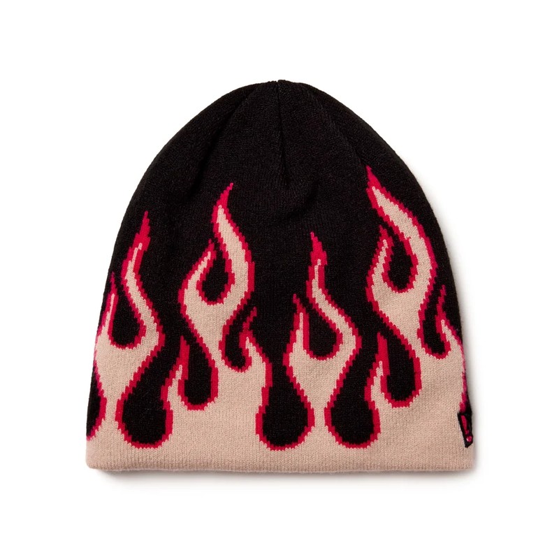 BASIC BEANIE FLAME BLK PNK -PINK-