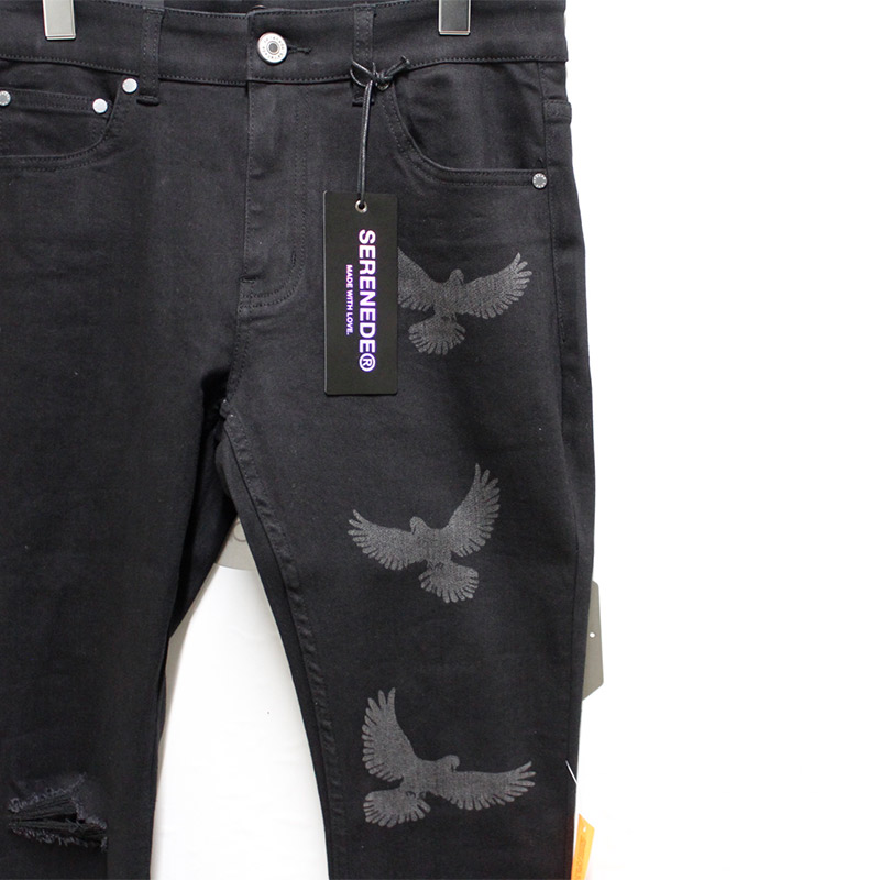 PEACE BLACK JEANS -BLACK-