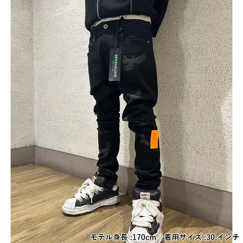 PEACE BLACK JEANS -BLACK-