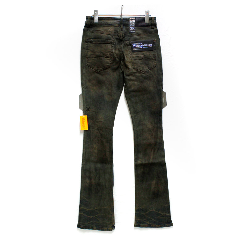 OUD STACKED JEANS -BROWN-