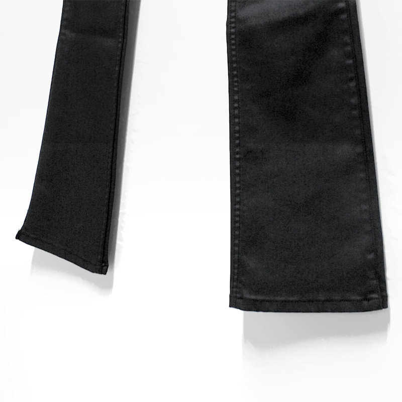 CAVIAR WAX STACKED JEANS -BLACK-