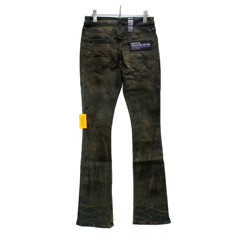 OUR STACKED JEANS -BROWN-