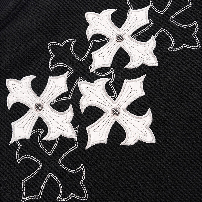 MULTIPLE CROSS THERMAL LONG SLEEVE TEE -2.COLOR-
