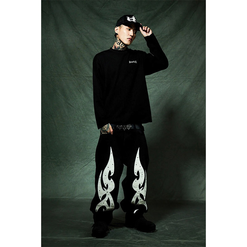 MULTIPLE CROSS THERMAL LONG SLEEVE TEE -2.COLOR-