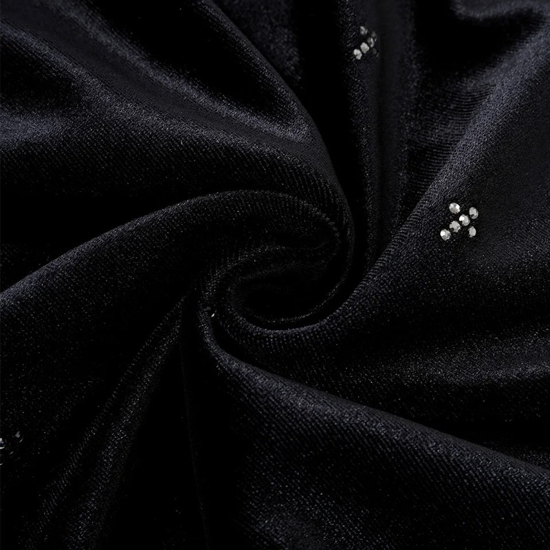 MICRO CROSS RHINESTONE VELOUR ZIP HOODIE -2.COLOR-
