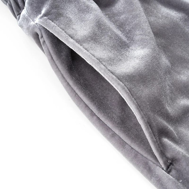 MICRO CROSS RHINESTONE VELOUR TRACK PANTS -2.COLOR-