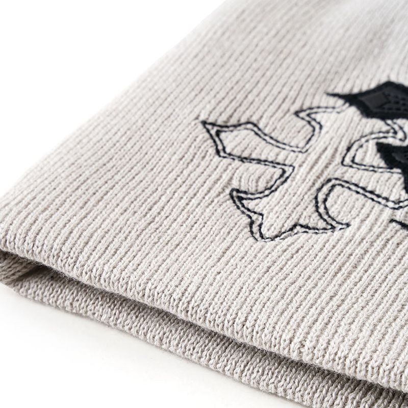 MULTIPLE CROSS LEATHER PATCH BEANIE -2.COLOR-