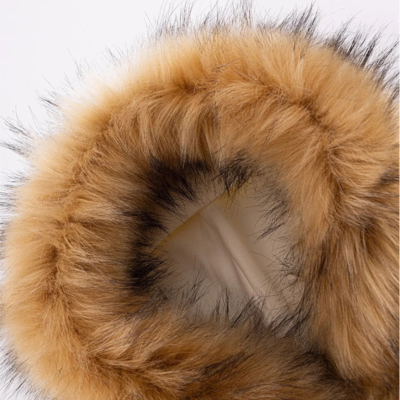 FAUX FUR CROSS ZIP HOODIE -2.COLOR-