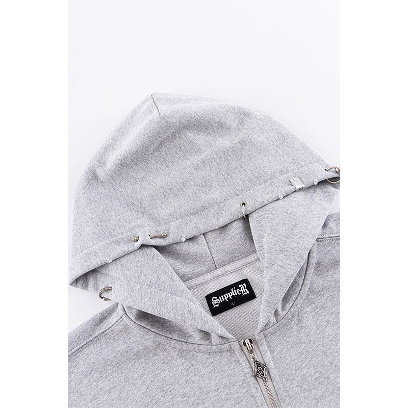 PIERCED TRIBAL CROSS HOODIE -3.COLOR-