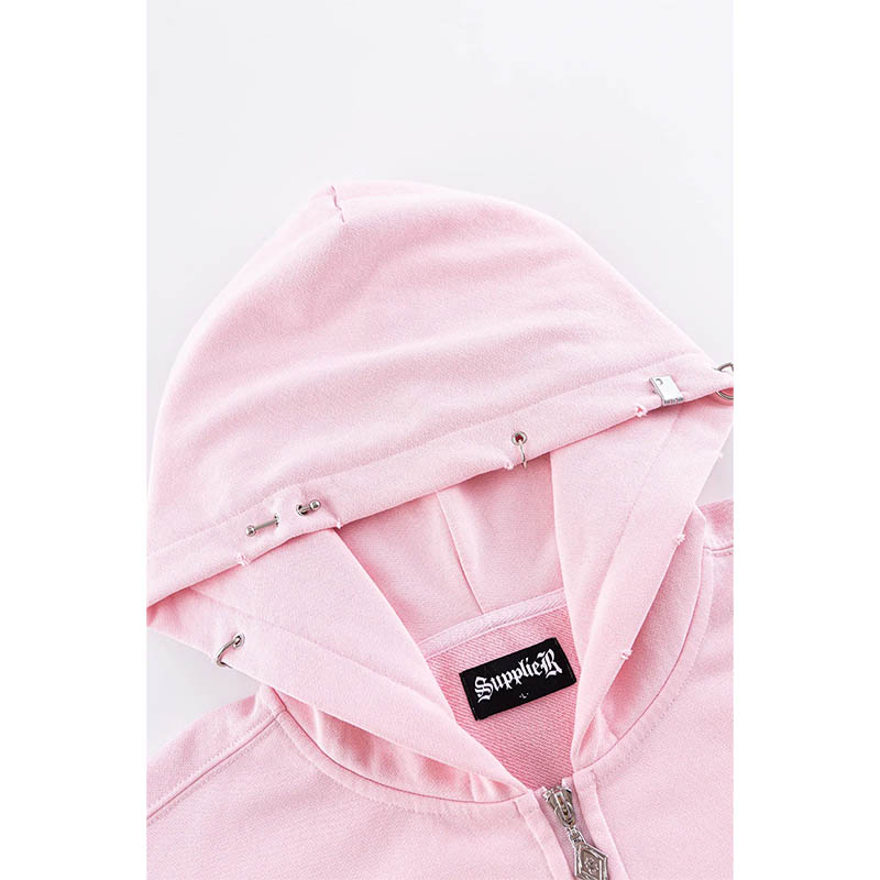 PIERCED TRIBAL CROSS HOODIE -3.COLOR-