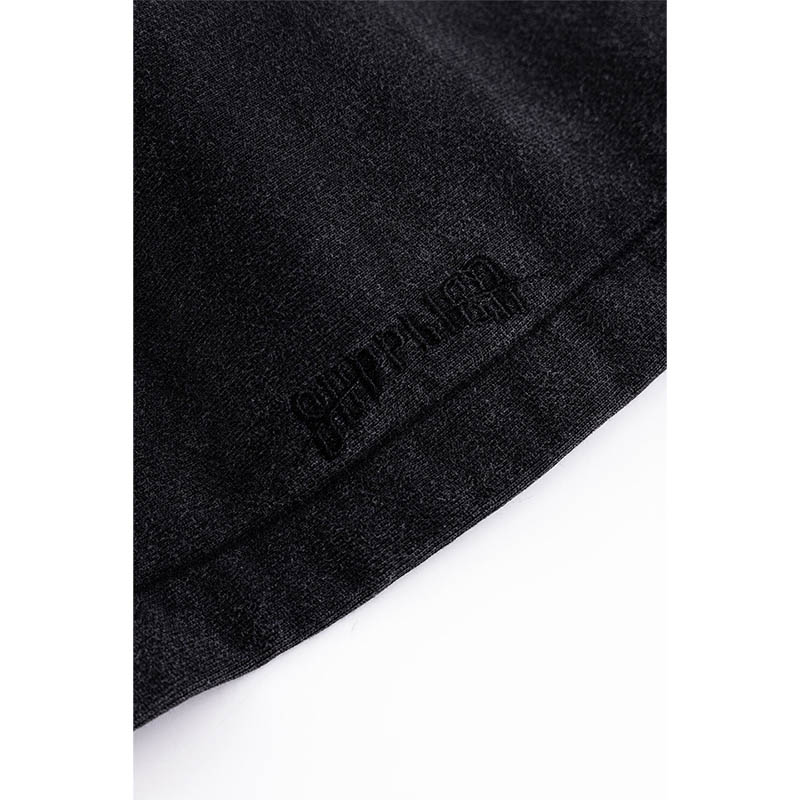 DUSTY IRON CROSS RHINESTONE ZIP HOODIE -BLACK-