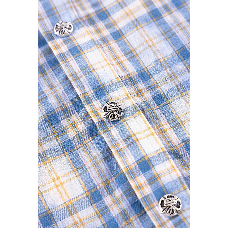 RHINESTONE CROSS CHECK SHIRT -2.COLOR-