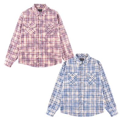 RHINESTONE CROSS CHECK SHIRT -2.COLOR-
